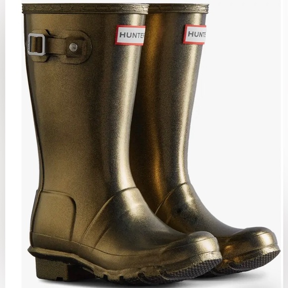 Hunter Little Kids Gold Nebula Waterproof Tall Rain Boot NEW